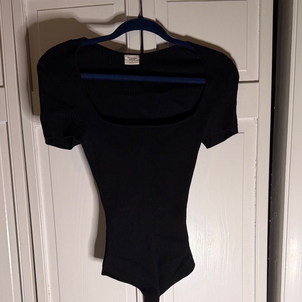 Abercrombie & Fitch Black Ribbed Bodysuit